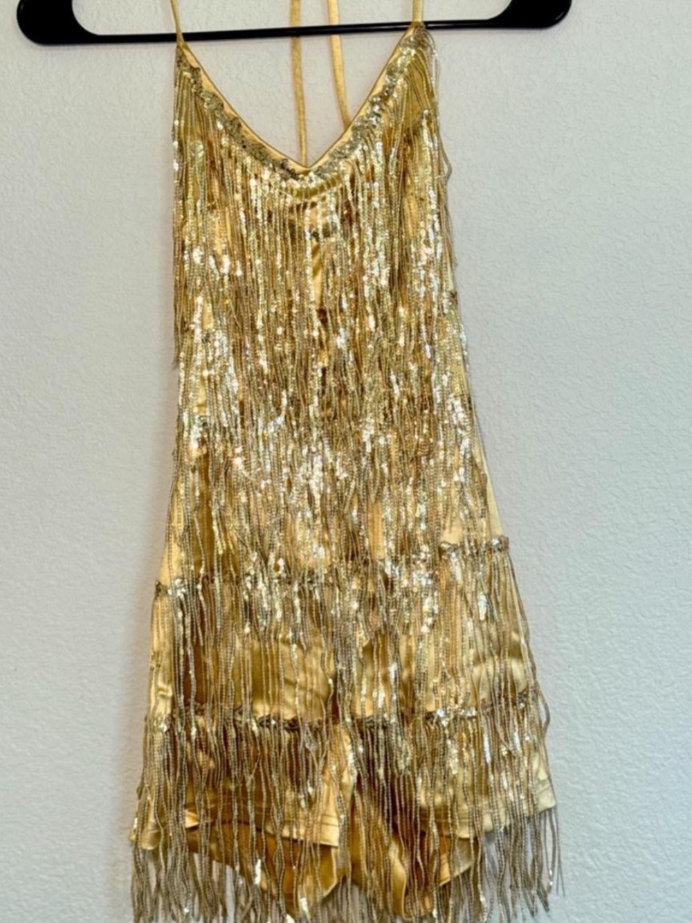 Gold Sequin Fringe Mini Jumpsuit - Shimmering Party
